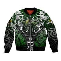 Personalised Warriors Maori Darts Bomber Jacket New Zealand Darts Silver Fern