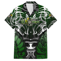 Personalised Warriors Maori Darts Family Matching Short Sleeve Bodycon Dress and Hawaiian Shirt New Zealand Darts Silver Fern