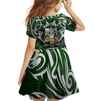 Personalised Warriors Maori Darts Family Matching Summer Maxi Dress and Hawaiian Shirt New Zealand Darts Silver Fern