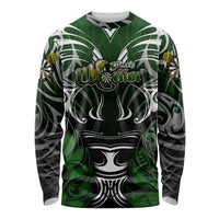 Personalised Warriors Maori Darts Long Sleeve Shirt New Zealand Darts Silver Fern
