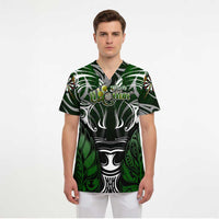 Personalised Warriors Maori Darts Scrub Top New Zealand Darts Silver Fern - Polynesian Pride