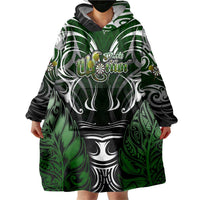 Personalised Warriors Maori Darts Wearable Blanket Hoodie New Zealand Darts Silver Fern