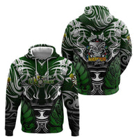 Personalised Warriors Maori Darts Zip Hoodie New Zealand Darts Silver Fern