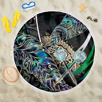 New Zealand Darts Beach Blanket NZ Paua Shell Maori Fern
