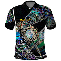Personalised New Zealand Darts Polo Shirt NZ Paua Shell Maori Fern