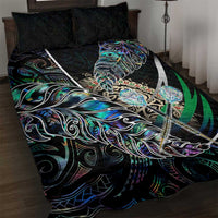 New Zealand Darts Quilt Bed Set NZ Paua Shell Maori Fern