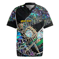 Personalised New Zealand Darts Rugby Jersey NZ Paua Shell Maori Fern