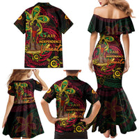 Custom Vanuatu 45th Independence Anniversary Family Matching Mermaid Dress and Hawaiian Shirt Flower Melanesian Namele Turtle - Polynesian Pride