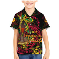 Custom Vanuatu 45th Independence Anniversary Family Matching Mermaid Dress and Hawaiian Shirt Flower Melanesian Namele Turtle - Polynesian Pride