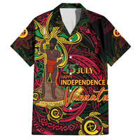 Custom Vanuatu 45th Independence Anniversary Family Matching Off The Shoulder Long Sleeve Dress and Hawaiian Shirt Flower Melanesian Namele Turtle - Polynesian Pride