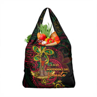 Vanuatu 45th Independence Anniversary Grocery Bag Flower Melanesian Namele Turtle - Polynesian Pride