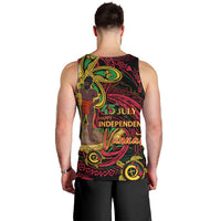 Custom Vanuatu 45th Independence Anniversary Men Tank Top Flower Melanesian Namele Turtle - Polynesian Pride
