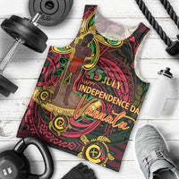 Custom Vanuatu 45th Independence Anniversary Men Tank Top Flower Melanesian Namele Turtle - Polynesian Pride