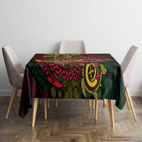Vanuatu 45th Independence Anniversary Tablecloth Flower Melanesian Namele Turtle - Polynesian Pride
