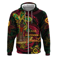 Custom Vanuatu 45th Independence Anniversary Zip Hoodie Flower Melanesian Namele Turtle - Polynesian Pride