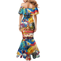 Custom The Philippines 126th Independence Anniversary Family Matching Mermaid Dress and Hawaiian Shirt Art Style - Polynesian Pride