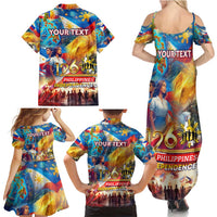 Custom The Philippines 126th Independence Anniversary Family Matching Summer Maxi Dress and Hawaiian Shirt Art Style - Polynesian Pride