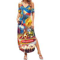 Custom The Philippines 126th Independence Anniversary Family Matching Summer Maxi Dress and Hawaiian Shirt Art Style - Polynesian Pride