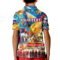 Custom The Philippines 126th Independence Anniversary Kid Polo Shirt Art Style - Polynesian Pride