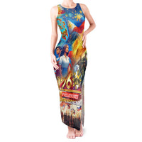 Custom The Philippines 126th Independence Anniversary Tank Maxi Dress Art Style - Polynesian Pride