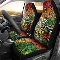 Personalized Vanuatu 45th Independence Anniversary Car Seat Cover Melanesian Pattern Reggae - Polynesian Pride