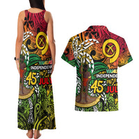 Personalized Vanuatu 45th Independence Anniversary Couples Matching Tank Maxi Dress and Hawaiian Shirt Melanesian Pattern Reggae - Polynesian Pride