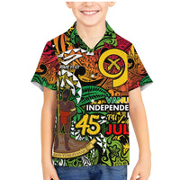 Personalized Vanuatu 45th Independence Anniversary Family Matching Mermaid Dress and Hawaiian Shirt Melanesian Pattern Reggae - Polynesian Pride