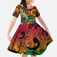 Personalized Vanuatu 45th Independence Anniversary Family Matching Off Shoulder Maxi Dress and Hawaiian Shirt Melanesian Pattern Reggae DT02 Daughter's Dress Art - Polynesian Pride