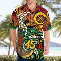 Personalized Vanuatu 45th Independence Anniversary Hawaiian Shirt Melanesian Pattern Reggae - Polynesian Pride