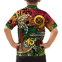 Personalized Vanuatu 45th Independence Anniversary Hawaiian Shirt Melanesian Pattern Reggae - Polynesian Pride