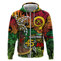 Personalized Vanuatu 45th Independence Anniversary Hoodie Melanesian Pattern Reggae - Polynesian Pride