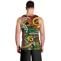 Personalized Vanuatu 45th Independence Anniversary Men Tank Top Melanesian Pattern Reggae - Polynesian Pride