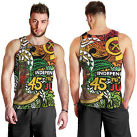 Personalized Vanuatu 45th Independence Anniversary Men Tank Top Melanesian Pattern Reggae - Polynesian Pride