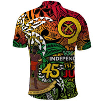 Personalized Vanuatu 45th Independence Anniversary Polo Shirt Melanesian Pattern Reggae DT02 - Polynesian Pride