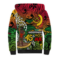 Personalized Vanuatu 45th Independence Anniversary Sherpa Hoodie Melanesian Pattern Reggae - Polynesian Pride