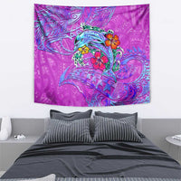 Dolphin Polynesia Tapestry Hibiscus Tropical Wave - Purple Vibes DT02 - Polynesian Pride