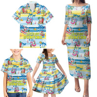 Surfing Christmas Family Matching Puletasi Dress and Hawaiian Shirt Tropical Santa Let's Go Surfing DT02 - Polynesian Pride