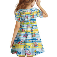Surfing Christmas Kid Short Sleeve Dress Tropical Santa Let's Go Surfing DT02 - Polynesian Pride