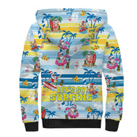 Surfing Christmas Sherpa Hoodie Tropical Santa Let's Go Surfing DT02 - Polynesian Pride