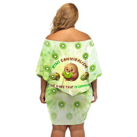 Kiwi Cannibalism Off Shoulder Short Dress New Zealand Kiwi Cute Bird Funny DT02 - Polynesian Pride