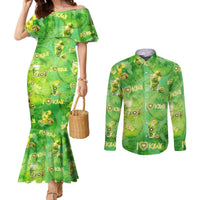 I Love Kiwi Couples Matching Mermaid Dress and Long Sleeve Button Shirt New Zealand Kiwi Fruit Summer Cocktail