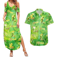 I Love Kiwi Couples Matching Summer Maxi Dress and Hawaiian Shirt New Zealand Kiwi Fruit Summer Cocktail DT02 Green - Polynesian Pride