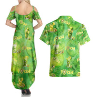 I Love Kiwi Couples Matching Summer Maxi Dress and Hawaiian Shirt New Zealand Kiwi Fruit Summer Cocktail DT02 - Polynesian Pride