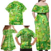 I Love Kiwi Family Matching Off Shoulder Maxi Dress and Hawaiian Shirt New Zealand Kiwi Fruit Summer Cocktail