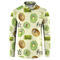 Kiwi Cute Humorous Button Sweatshirt New Zealand Fruit