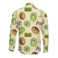 Kiwi Cute Humorous Long Sleeve Button Shirt New Zealand Fruit DT02 - Polynesian Pride