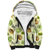Kiwi Cute Humorous Sherpa Hoodie New Zealand Fruit