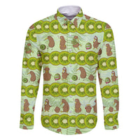 New Zealand Kiwi Fruit Witty Kiwi Bird Family Matching Off Shoulder Maxi Dress and Hawaiian Shirt