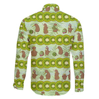 New Zealand Kiwi Fruit Witty Kiwi Bird Family Matching Off Shoulder Maxi Dress and Hawaiian Shirt