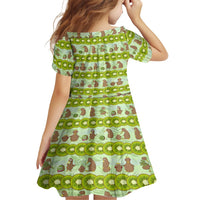 New Zealand Kiwi Fruit Witty Kiwi Bird Family Matching Off Shoulder Short Dress and Hawaiian Shirt